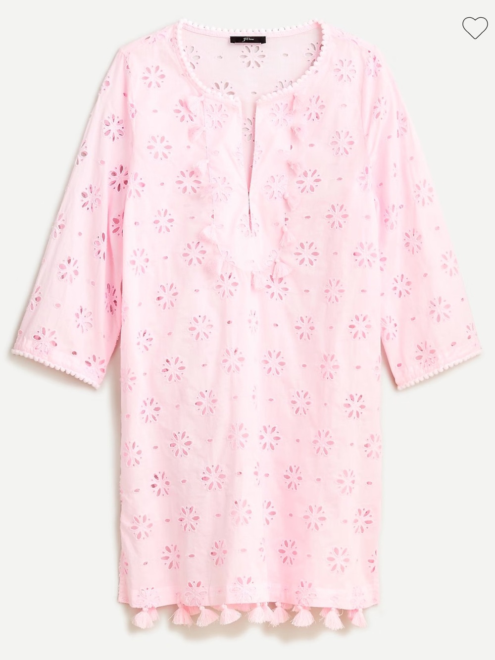 ·J Crew· Light Pink Eyelet Tassel Swim Coverup Mini Dress Size Small